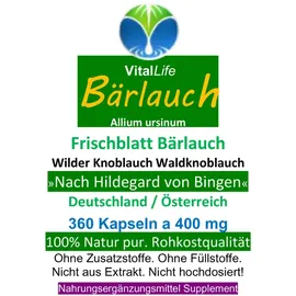 VitalLife Wilder Frischblatt Bärlauch Kapseln 360 St.