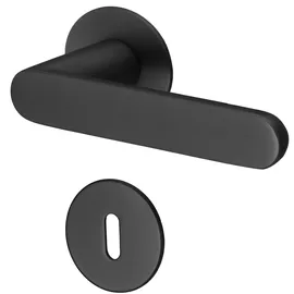 Meintürgriff Drückergarnitur Georgetown Flachrosette Schwarz Matt
