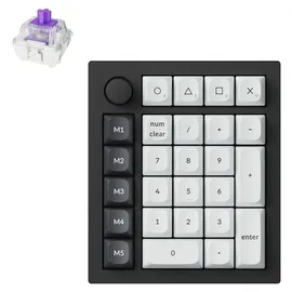 Keychron Q0 HE Kabelloser Magnetisches Numpad, 2,4 GHz/Bluetooth 5.1, Schnelltrigger, RGB, programmierbarer mit QMK, Hot-Swap-fähig, CNC-gefrästes Aluminium-Numpad für Mac, Windows und Linux – Schwarz