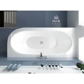 bad land Badewanne Avita 150x75 mit Acrylschürze, Ablauf Füße