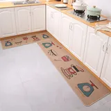 Mateju Küchenteppiche rutschfest, Leinen Badteppich Weiche Badezimmerteppich Wasserabsorbierend Badematte Waschbar Badvorleger für Dusche,Badewanne und Toilette (40x60cm,Küche)
