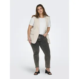 ONLY CARMAKOMA Kurzarmshirt CARMOSTER S/S FOLD UP TOP JRS NOOS Materialmix, regular fit weiß L (50/52)