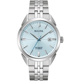 Bulova Sutton Automatic Men's Watch, Light Blue 96B423, Steel case and bracelete.