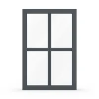 Sprossenfenster Anthrazit, Kunststoff Kömmerling 70 AD, Weiß innen, außen Anthrazit, 80x120 cm, individuell konfigurieren