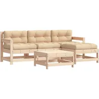 vidaXL 5-tlg. Loungeset mit Kissen braun