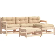 vidaXL 5-tlg. Loungeset mit Kissen braun