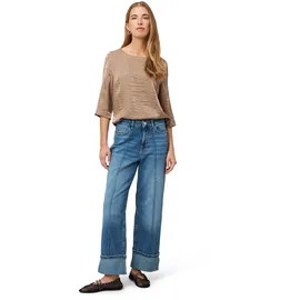 Zero Bluse mit Knittereffekt Beige 36