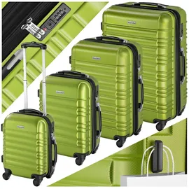 Tectake Hartschalen-Trolley 4-Rollen 76 cm / 106 l grün