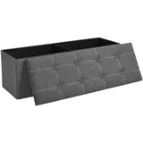 Songmics Sitzbank mit Stauraum 110 cm x 38 cm x 38 cm Grau