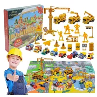 XDeer Spielzeug-Adventskalender Weihnachtskalender für Jungs,Autos Spiele ab 2-7 Geschenk, 24 Stk vielschiedene Überraschungen,Geschenk für Kinder gelb