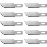 Wedo 7822 Ersatzklingen (für Skalpell und Hobbymesser,Macheten Form, halbrund, Kunststoffbox) 10 Stück, silber
