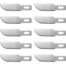 Wedo 7822 Ersatzklingen (für Skalpell und Hobbymesser,Macheten Form, halbrund, Kunststoffbox) 10 Stück, silber