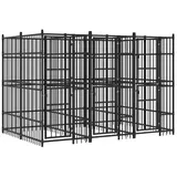 vidaXL Hundezwinger 5,53 m2 Stahl Schwarz