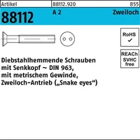 Industrial Quality Supplies DIN 963 Diebstahlhemmende Senkkopfschraube M3x8 Edelstahl