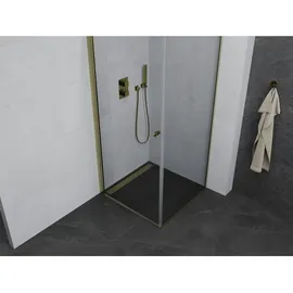 Mexen Pretoria kippbare Duschabtrennung 80 x 80 cm, Transparent, Gold - 852-080-080-50-00 - Mexen