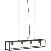 QAZQA Industrie Hängelampe Schwarz 4-flammig - Cage 4
