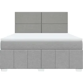 vidaXL Boxspringbett 180 x 200 cm Hellgrau