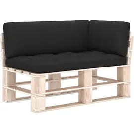 vidaXL Palettenkissen 3-tlg. 60 x 40 x 20 cm schwarz