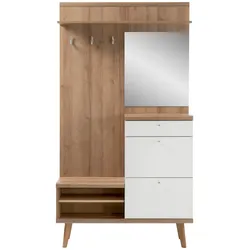 Garderobe Merle - Skandinavisches Design - Eiche Riviera