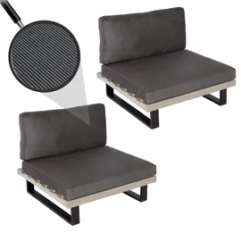 Mendler HWC-H54 Garten-Sessel 2er-Set 0 x 0 x 0 cm grau
