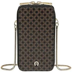 AIGNER Umhängetasche Dadino Fashion Handytasche schwarz/braun