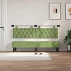 vidaXL Hängendes Kopfteil Mit LED Licht Hellgrün Samt