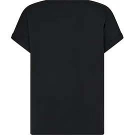 Freequent T-Shirt "FQJOKE", Damen, Gr. XL, schwarz, Jersey, Obermaterial: 50% Modal, 45% Baumwolle, 5% Elasthan, unifarben, bequem hüftlang, Rundhals, Shirts T-Shirt, bequem geschnitten, mit Ärmelaufschlag
