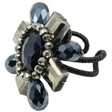 COLLEZIONE ALESSANDRO Ring " Bologna " in schwarz | Gr.: onesize