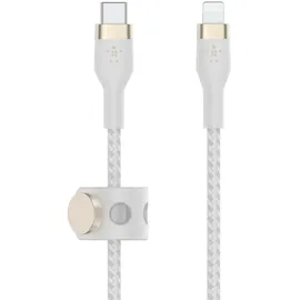 Belkin BoostCharge Pro Flex USB-C Kabel mit Lightning Connector 3 m, Weiß