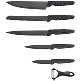 Michelino Messerset 6-tlg. Edelstahl Schwarz