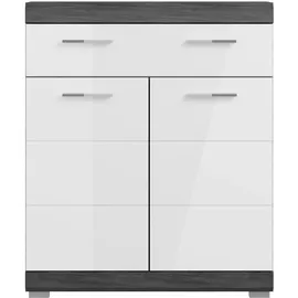 WELLTIME SIENA Unterschrank 74 x 88 x 31 cm Silber/Weiß