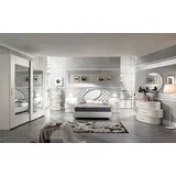 JVmoebel Schlafzimmer-Set Set 7tlg Schlafzimmer Bett Nachttisch Kommode Spiegel Kleiderschrank, Made in Europa weiß