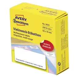 3833 Vielzweck-Etiketten, 50 x 19 mm, 1 Rolle/250 Etiketten, weiß