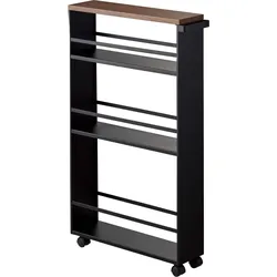 Tower Rolling Slim Regal schwarz auf Rollen