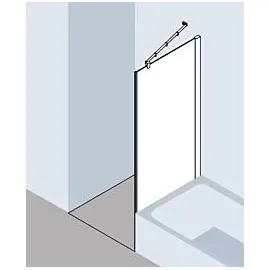 Kermi Pasa XP Seitenwand verkürzt neben Badewanne PXTVD090161AK 90x160cm, silber mattglanz, ESG klar