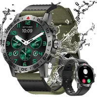Smartwatch Herren mit Telefonfunktion, 1,39" HD IP68 Wasserdicht Schrittzähler Fitnessuhr mit Herzfrequenz/SpO2/Schlafüberwachung - Grün