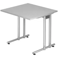 Bümö Schreibtisch Grau, Nachbildung, Quadratisch, 80x72x80 cm, FSC Mix,