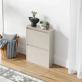 [en.casa] Sokndal 50 x 71 x 15 cm Pfefferweiß / weiß