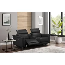 OTTO home 2-Sitzer OTTO HOME "LUND, Kinosofa, Relaxfunktion, TV-Sessel, manuell/elektrisch (USB-A)", schwarz, B:195cm H:97cm T:99cm, Kunstleder 100% Polyurethan, Sofas, Kopfteilverstellung, Getränkachhalter, u. Staufach