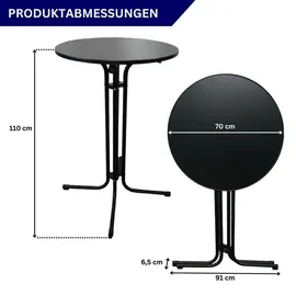 chefgastro Stehtisch Ø 110 x 70 cm Schwarz