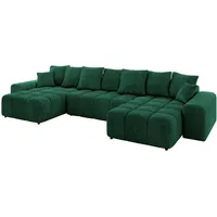 altdecor Wohnlandschaft, ENIL-U 401x189x68 Dunkelgrün Velours