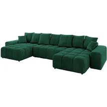 altdecor Wohnlandschaft, ENIL-U 401x189x68 Dunkelgrün Velours