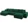 altdecor Wohnlandschaft, ENIL-U 401x189x68 Dunkelgrün Velours