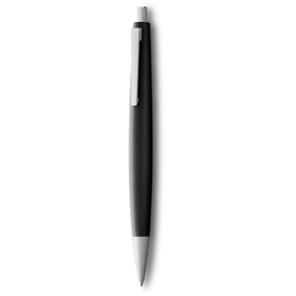LAMY 2000 Kugelschreiber 201 – Polycarbonat und Edelstahl, strichmattiert in der Farbe Schwarz, matt – Mit Großraummine Schwarz – Strichbreite M