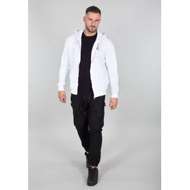 Alpha Industries Basic Zip Hoody SL Kapuzensweatjacke Herren Weiß M
