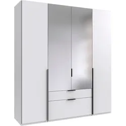 Drehtürenschrank WIMEX, weiß, griffe schwarz, B:180cm H:208cm T:58cm, Holzwerkstoff, Schränke