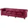 Massivmoebel24 Chesterfield Couch Echtleder 4-Sitzer Rot