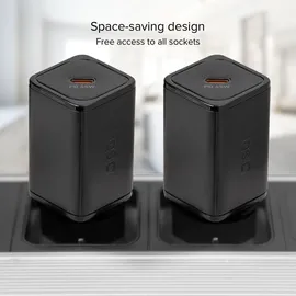 SBS USB-C Ladegerät GaN, kompakt und leistungsstark, EU-Stecker, ideal für Android-Smartphones, iPhone, Tablets, MacBook