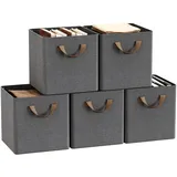 Woltu Faltbare Aufbewahrungsbox 26 x 26 x 26,5 cm 5-tlg. Grau