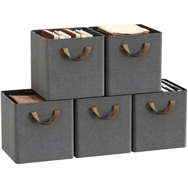 Woltu Faltbare Aufbewahrungsbox 26 x 26 x 26,5 cm 5-tlg. Grau